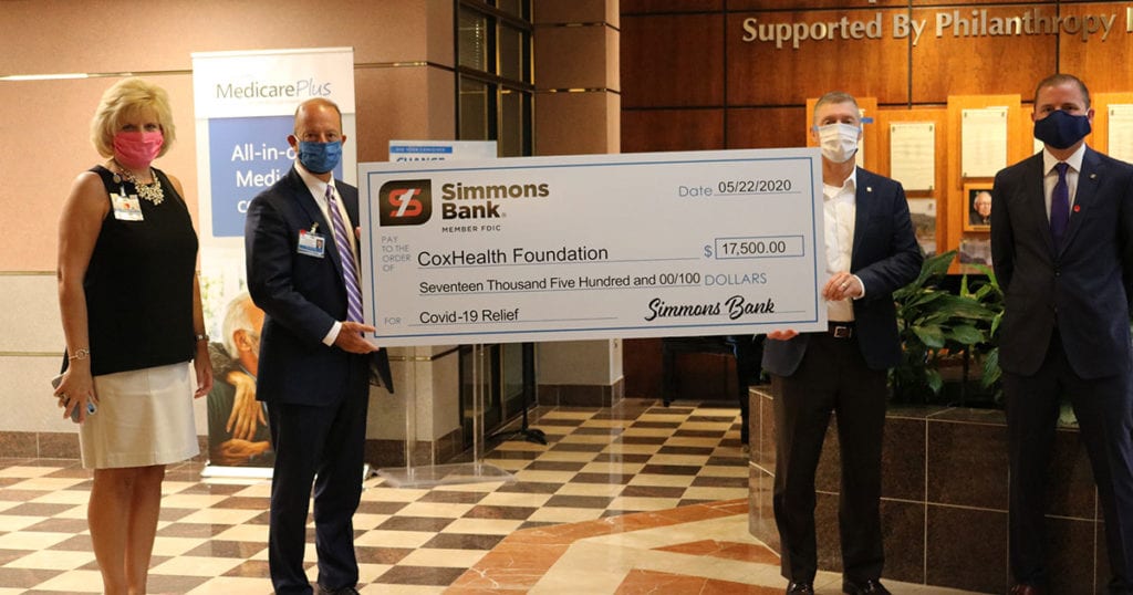 Simmons Bank donates $17,500 to COVID-19 Relief Fund
